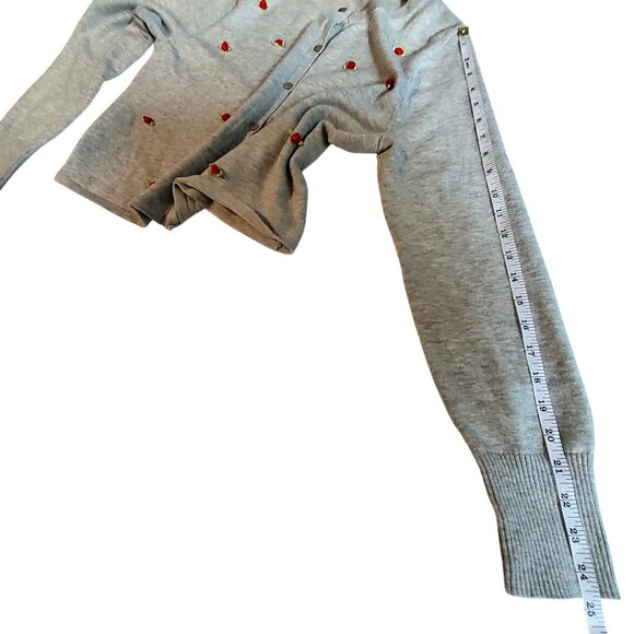 Wild Fable Heather Gray Button-Up Cardigan   Size Large  With Rose Embroidery - Picture 11 of 11
